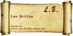Lex Britta névjegykártya